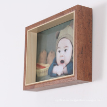 High quality cheap Wooden Frame manufacturer vintage style custom size moulding 3D family and animal digital photo frame